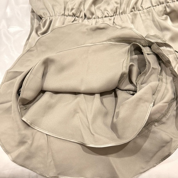 Show Me Your Mumu Say I Do Romper Satin Wrap Ruffle Moss Green Small NWT Bridal - Picture 11 of 13